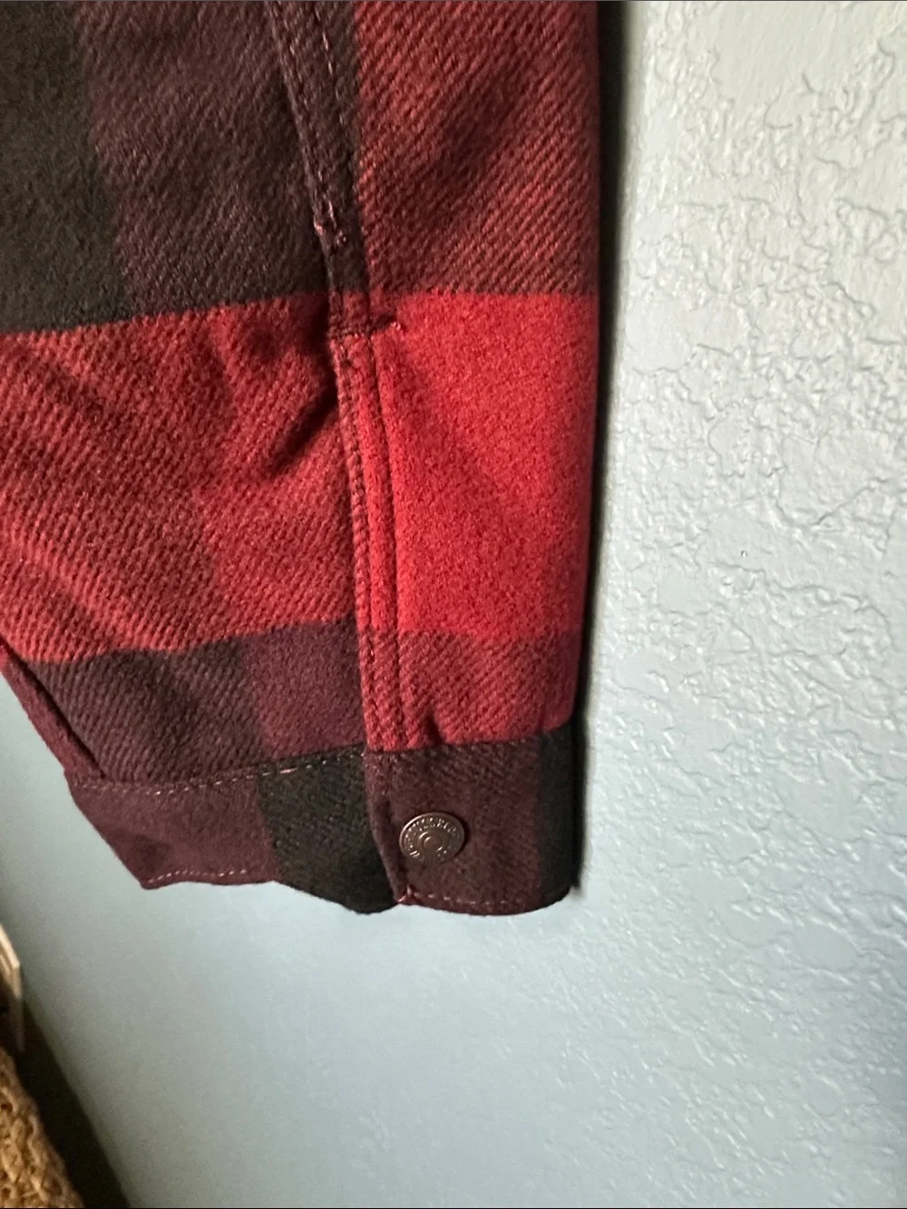 Levi's Red and Black Plaid Sherpa Collar Field Jacket